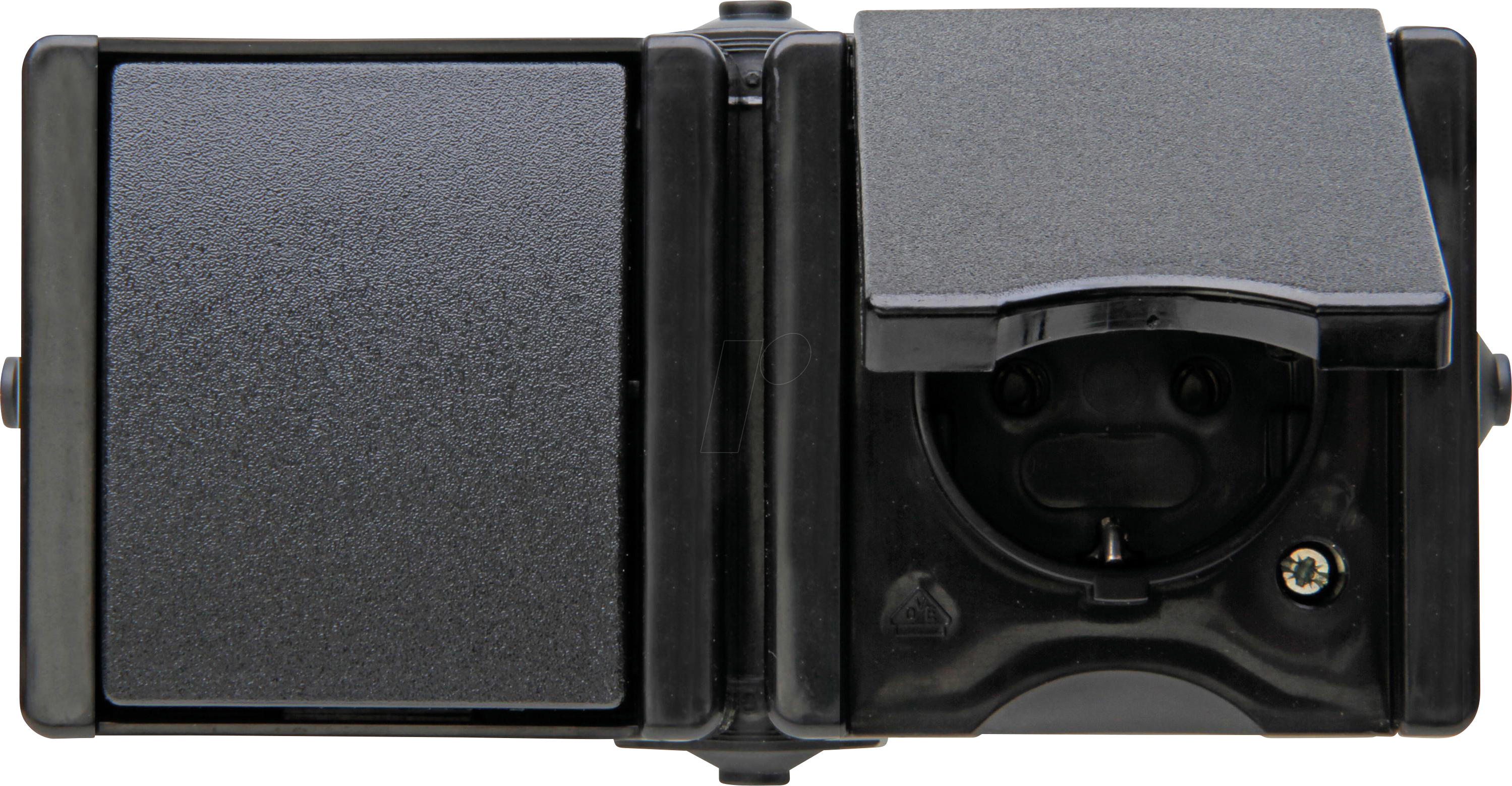 4008224658959 - PROAQA 139405000 - proAQA - Wechselschalter-Steckdosenkombination waggrecht sw