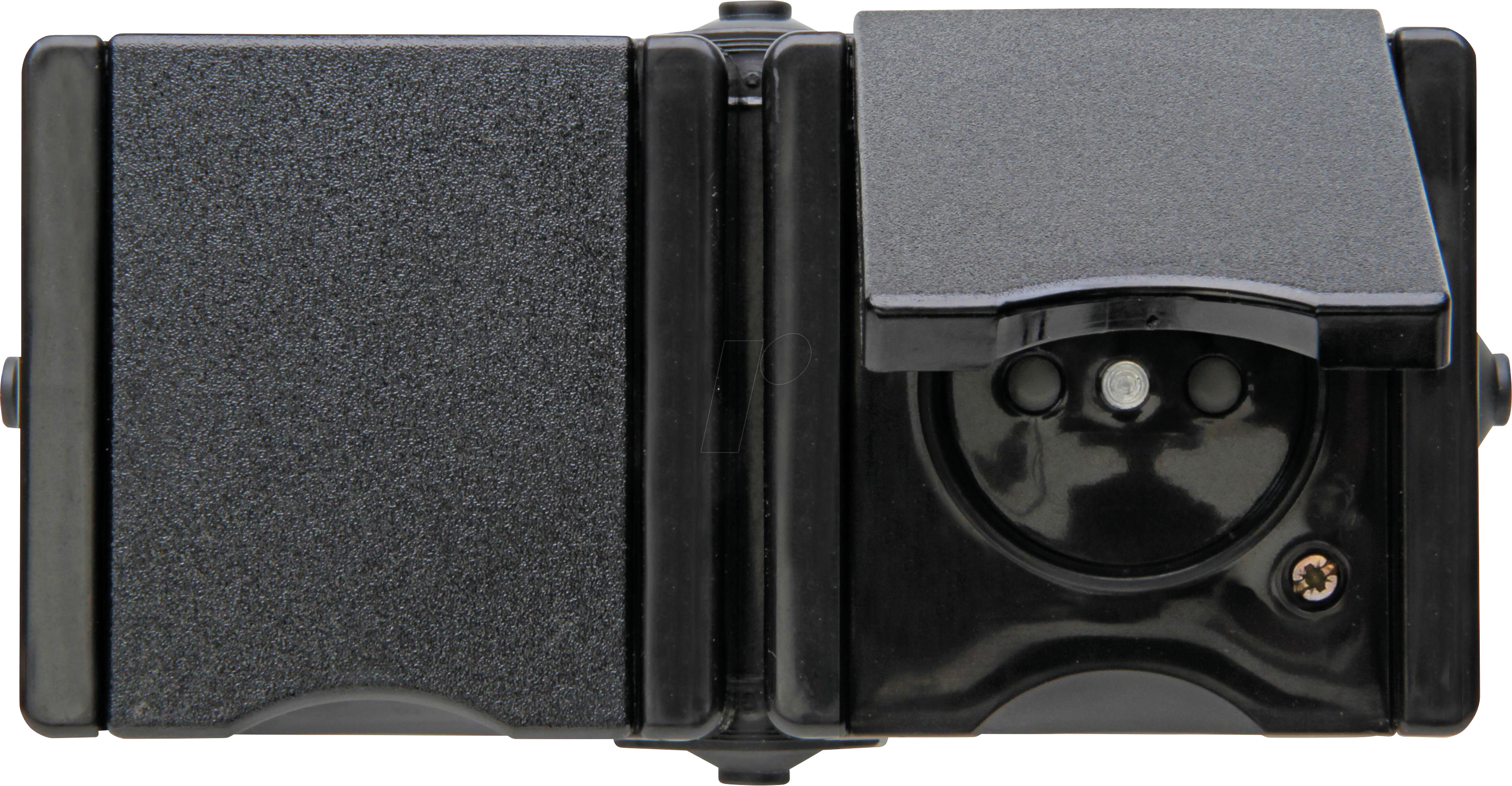 4008224658997 - PROAQA 954905008 - proAQA - Mittenschutzkontakt-Steckdose 2-fach Klappdeckel sw