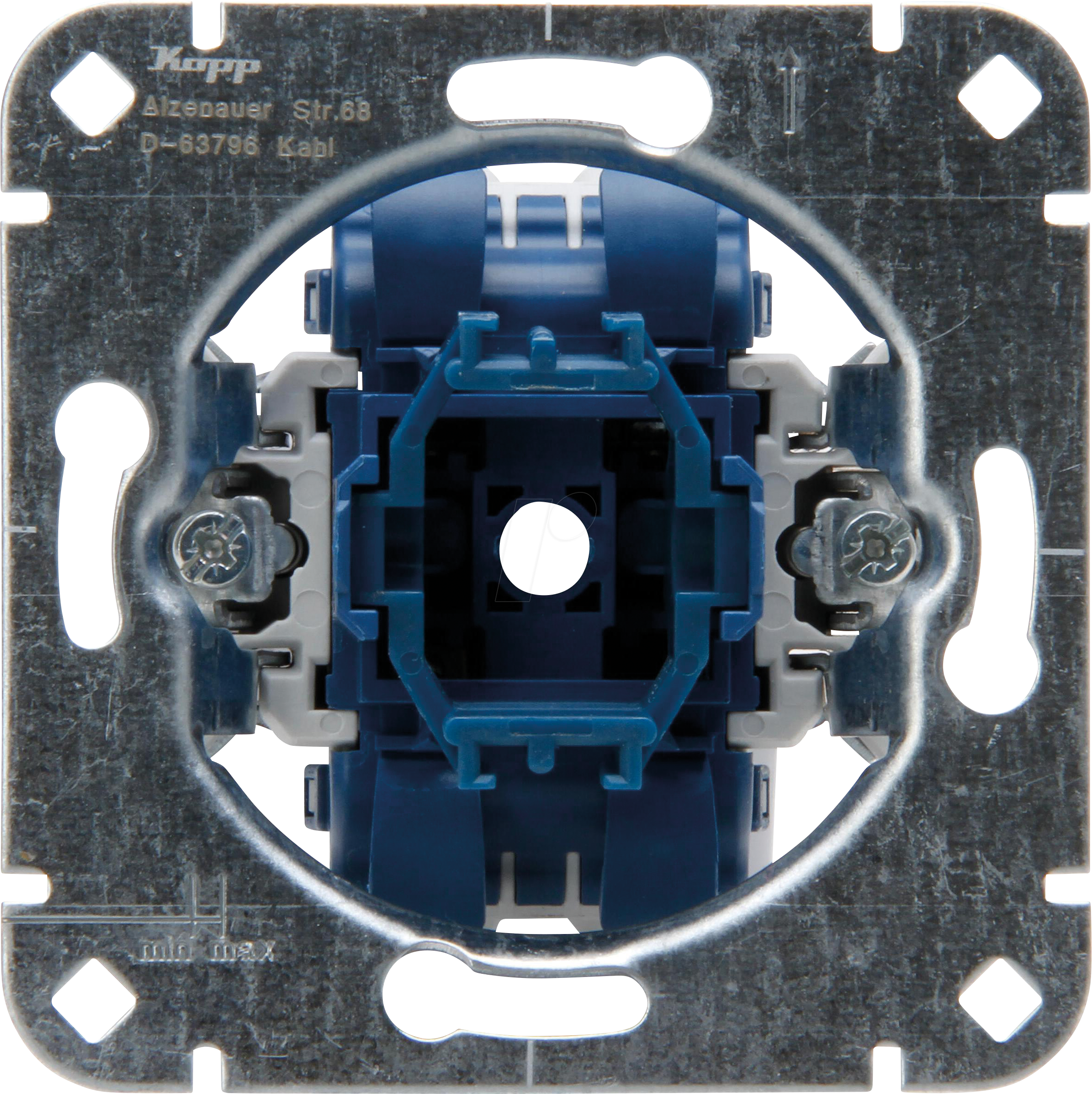 4008224672801 - EL KO 508700004 - Taster (Wechsler)-Sockel mit N-Klemme mit Glimmlampe aluminiu