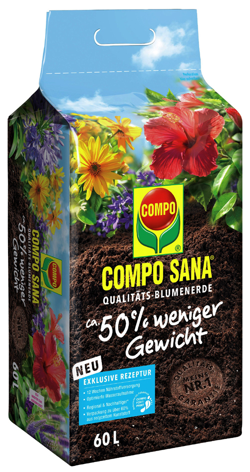 4008398122027 - COMPO SANA Qualitäts-Blumenerde ca 50% weniger Gewicht 60l