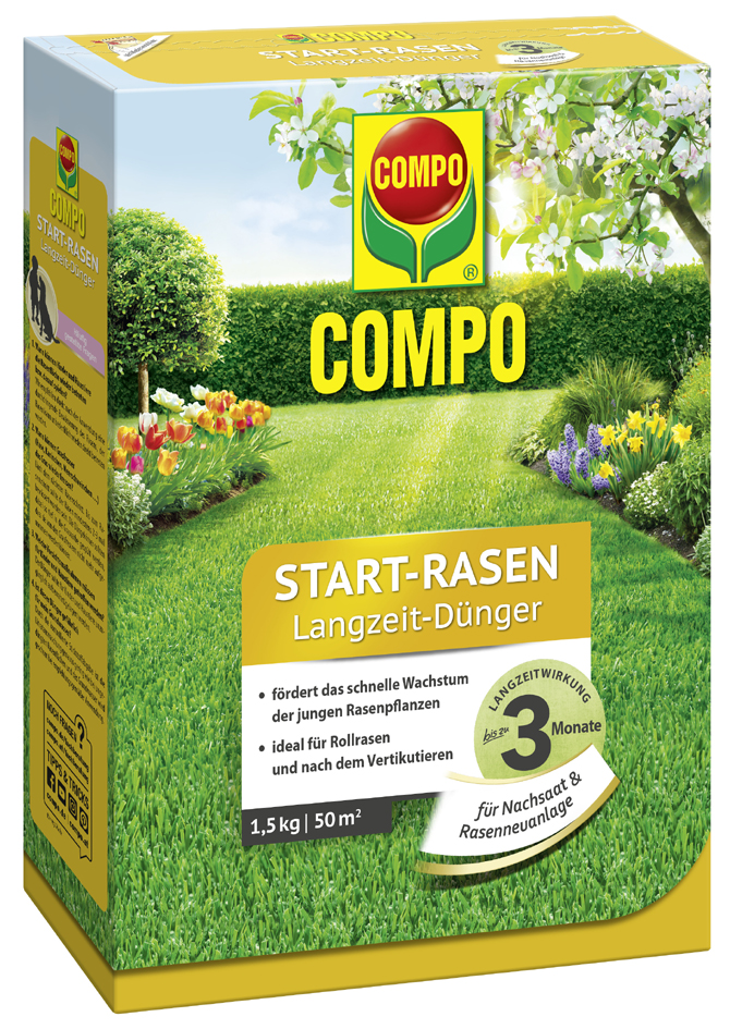 4008398135423 - COMPO Start-Rasen Langzeit-Dünger 15 kg für 50 qm