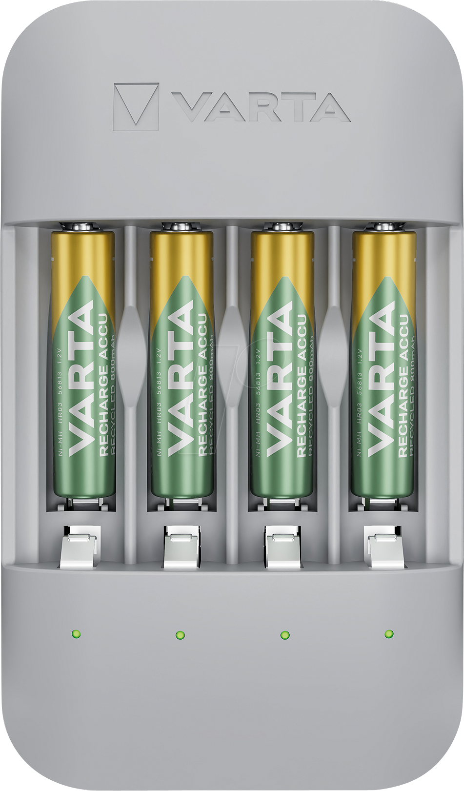 4008496073696 - VARTA Akku Ladegerät Eco Charger Pro Recycled aus 75% Recyclingmaterial inkl USB-Typ-C Ladekabel und 4x AAA 800 mAh NiMH Akkus