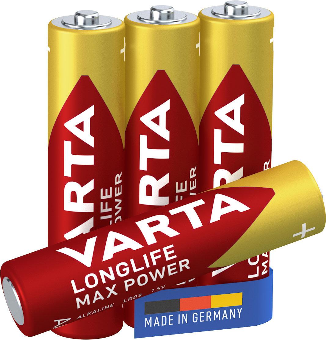 4008496104734 - Longlife Max Power aaa Bli 4 Micro (AAA)-Batterie Alkali-Mangan 1270 mAh 15 v 4 St - Varta