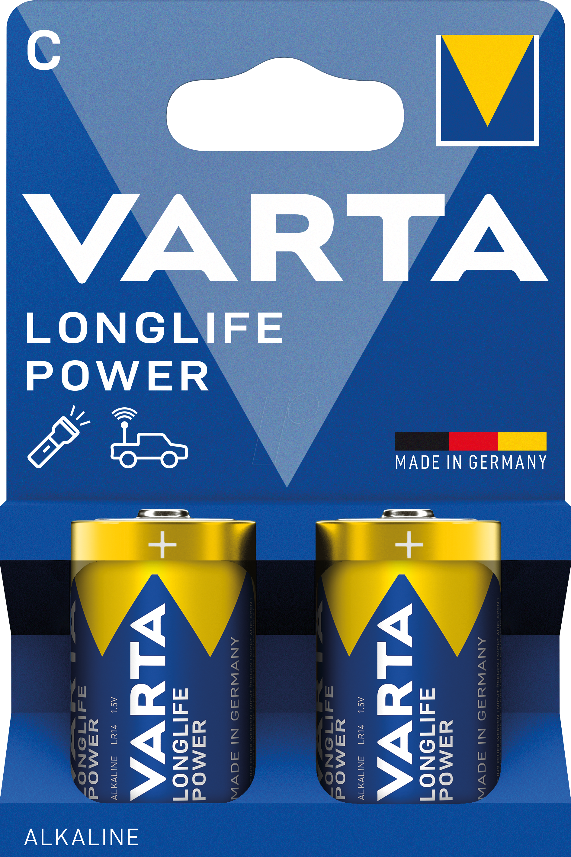 4008496128129 - VAR LLP C 2X - Longlife Power Alkaline Batterie C (Baby) 2er-Pack