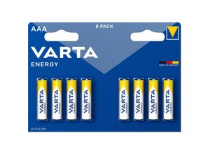 4008496626533 - Batterie Alkaline Micro aaa LR03 15V Energy 8 Stück - Varta