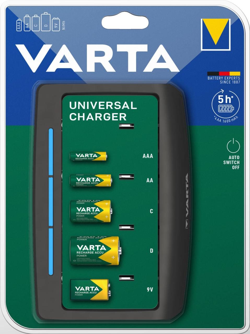 4008496850754 - Universal Charger Rundzellen-Ladegerät NiMH Micro (AAA) Mignon (AA) Baby (C) Mono (D) 9 V Block