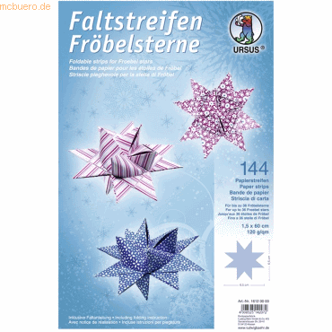 4008525142072 - Faltstreifen Fröbelsterne 120g qm 15x60cm 144 Streifen 12