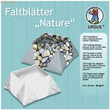 4008525204145 - Faltblätter Nature 80g qm 15x15cm VE=120 Blatt 10 Motive