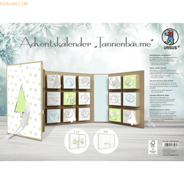 4008525235972 - Ursus Adventskalender Tannenbäume grün