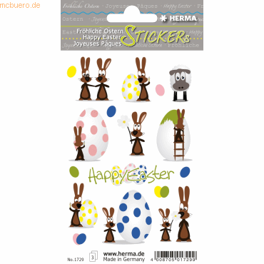 4008705017299 - 10 x HERMA Sticker Decor Happy Easter Hasenparty VE=3 Blatt