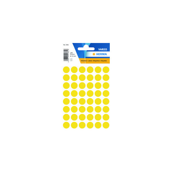 4008705018616 - HERMA 1861 Markierungspunkte Gelb 13 x 13 mm 5 Blatt à 48 Etiketten