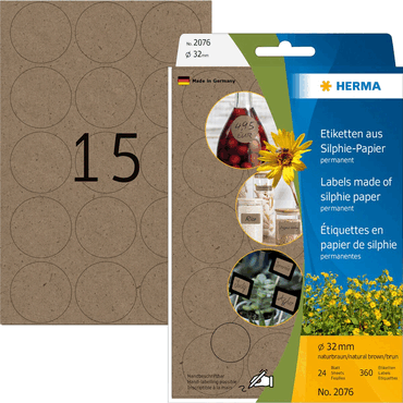 4008705020763 - HERMA Etikett 32mm rund Vielzweck Silphie-Papier 360 Etiketten