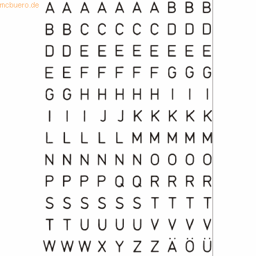 4008705041546 - 10 x HERMA Buchstaben 5mm A-Z selbstklebend wetterfest Folie schwarz V