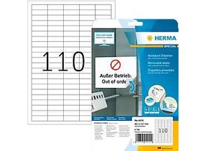 4008705042109 - HERMA 4210 Wiederablösbare Etiketten Superprint Weiß Rechteckig 2750 Etiketten pro Packung
