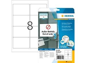 4008705043502 - HERMA Ablösbare Etiketten A4 96x635 mm weiß Movables ablösbar Papier matt 200 St - Weiß - Selbstklebendes Druckeretikett - A4 - Papier - Laser Inkjet - Entfernbar