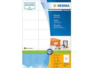 4008705046688 - HERMA Etiketten Premium A4 70x423 mm weiß Papier matt 2100 St - Weiß - Selbstklebendes Druckeretikett - A4 - Papier - Laser Inkjet - Dauerhaft