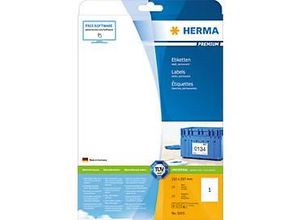 4008705050654 - HERMA Etiketten Premium A4 210x297 mm weiß Papier matt 25 St - Weiß - Selbstklebendes Druckeretikett - A4 - Papier - Laser Inkjet - Dauerhaft