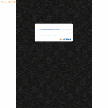 4008705074292 - HERMA Heftumschlag mit Baststruktur schwarz Kunststoff DIN A5