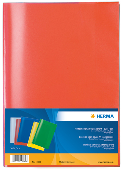 4008705074841 - Heftschoner 7484 A5 Folie transparent orange 4008705074841 Herma