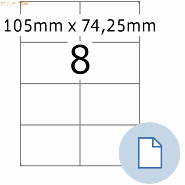 4008705084086 - HERMA Etiketten A4 Papier weiß 105x7425mm 500 Blatt 4000 Etiketten