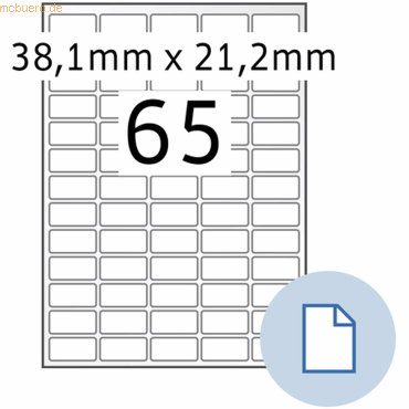 4008705084659 - HERMA Etiketten A4 Papier weiß 3810x2120mm 500 Blatt 32500 Etiketten