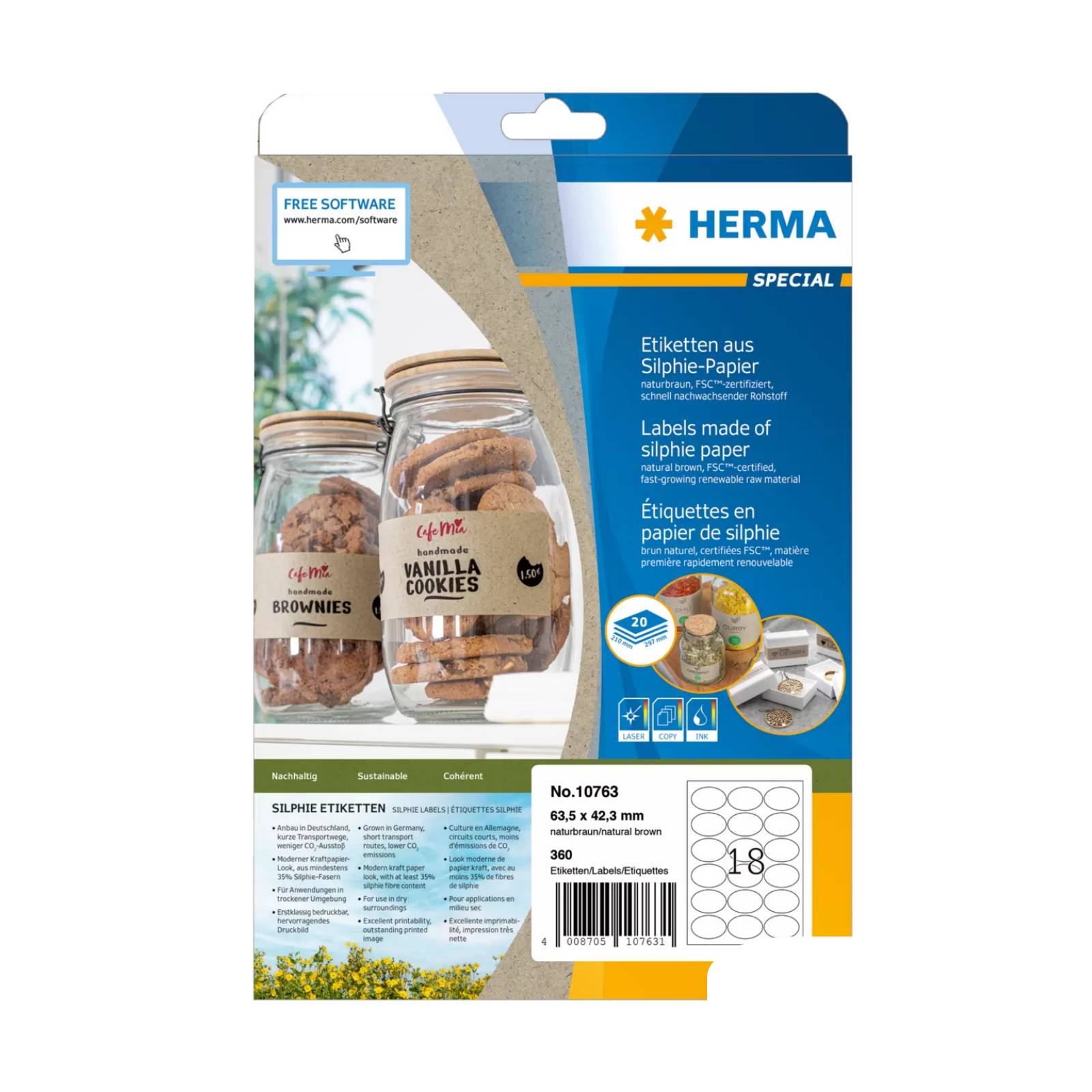 4008705107631 - Special 10763 naturbraun 635x423mm oval  4008705107631 Herma