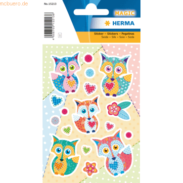 4008705152136 - 10 x HERMA Schmucketikett Magic Frühlings Fuchs 17 Stück bunt