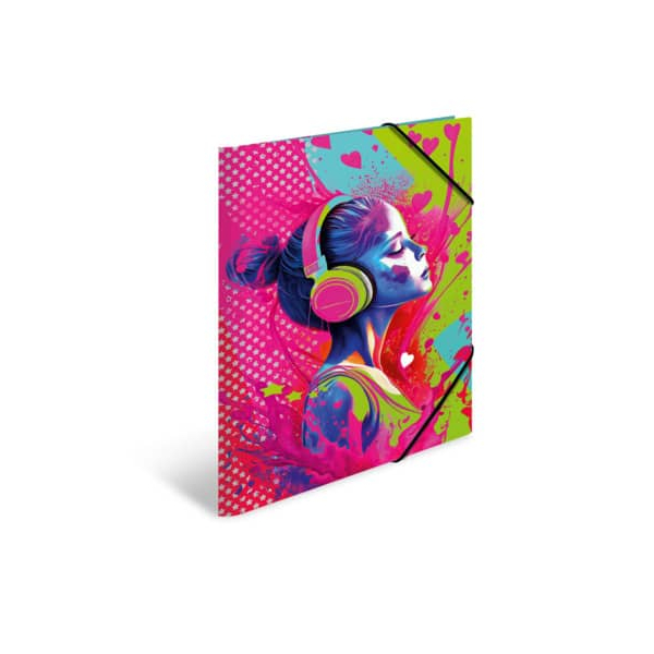 4008705195775 - Gummizugmappe 19577 A3 Motiv Music Karton mit 3 Einschlagklappen 4008705195775 Herma