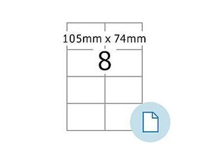 4008705581059 - Blattetiketten HERMA 58105 permanenthaftend besonders stark haftend wetterfest bedruckbar B 105 x H 74 mm PE-Folie weiß 2000 Stück 250 Blatt