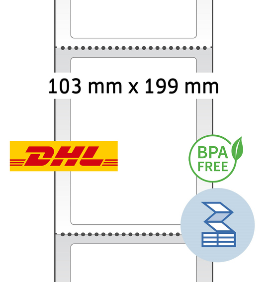 4008705585064 - HERMA DHL-Versandetiketten 103x199mm Thermodirekt weiß VE=1100 Stück