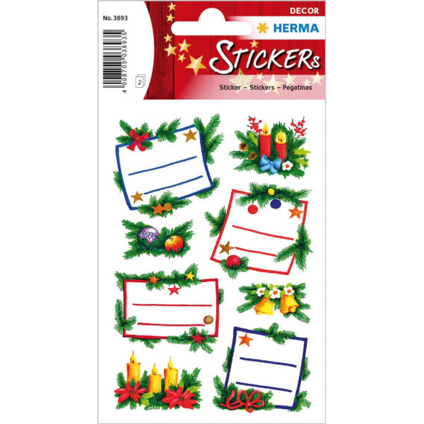 4008705707862 - Schmucketikett Decor Weihnachten Tannengestecke Pap Begl 2Bl 1Pack Geschenkaufkleber 4008705707862 10 Beutel