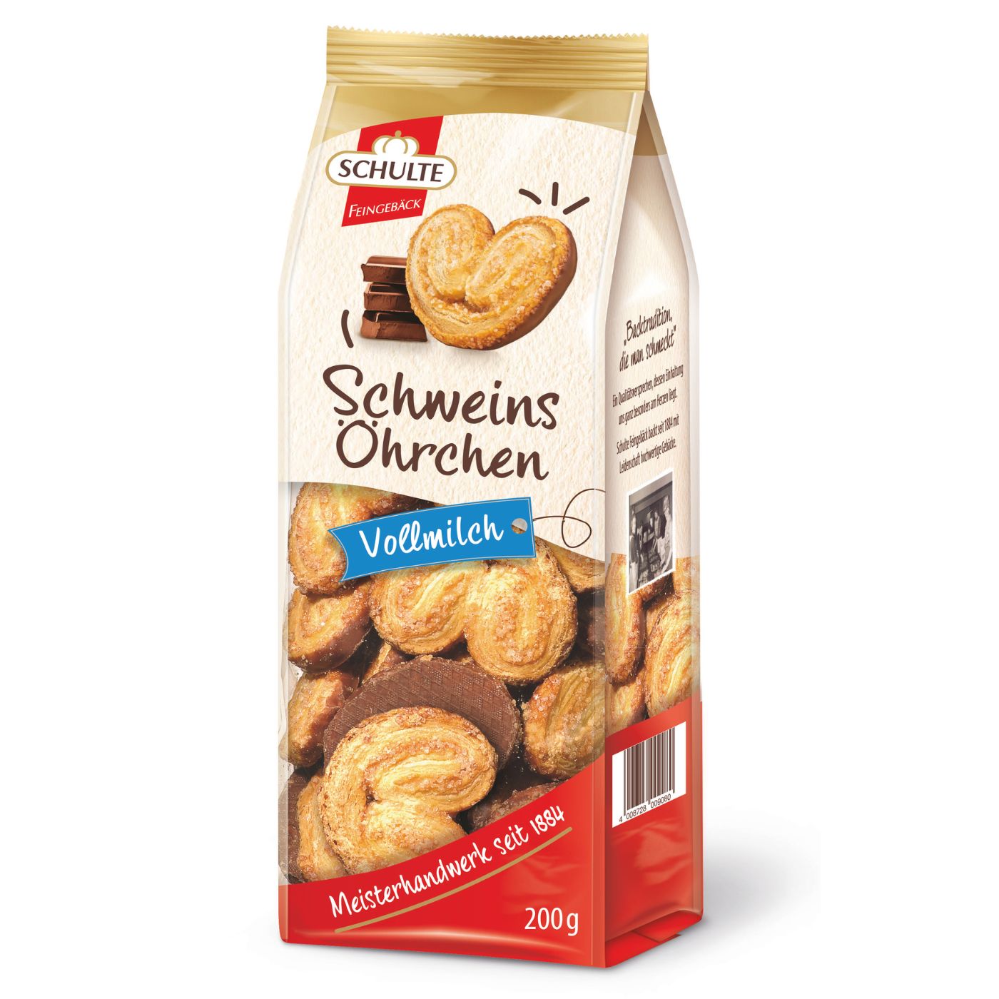 4008728046566 - Schulte Schweinsöhrchen Vollmilch 200g