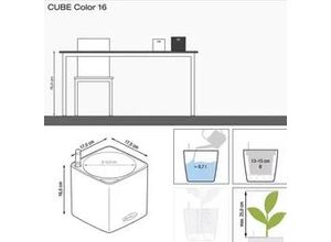 4008789135841 - Pflanzgefäße cube Color 16 Schiefergrau mit Dochtsystem - Lechuza