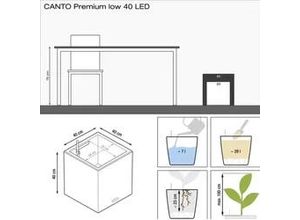 4008789137838 - Pflanzgefäß Canto Premium 40 low led anthrazit metallic 13783 - Lechuza