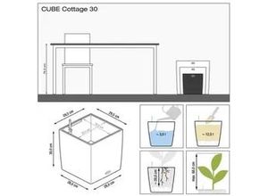 4008789153845 - Pflanzgefäß Cube Cottage 40 graphitschwarz