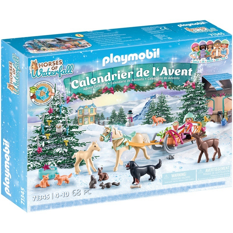 4008789713452 - Playmobil® Adventskalender Spielzeug Spielbausteine Pferde Schlittenfahrt (71345) Horses of Waterfall  teilweise aus recyceltem Material bunt