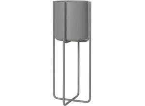 4008832779077 - Übertopf BLOMUS Pflanzgefäß mit Gestell -KENA- Steel Gray Pflanzgefäße Gr H 55 cm grau (steel gray) Übertopf Übertöpfe Pflanzgefäße