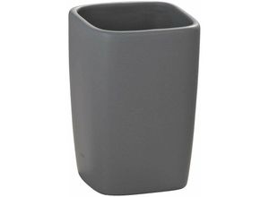 4008838120279 - Zahnputz Becher Halter Keramik Zahnpasta Bürsten Halter faro Grau modern - grau - Wenko