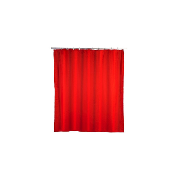 4008838120484 - Anti-Schimmel Duschvorhang Uni Red Textil (Polyester) 180 x 200 cm waschbar Rot Polyester rot - rot - Wenko