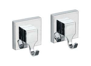 4008838157046 - Vacuum-Loc® Wandhaken Quadro 2er Set Befestigen ohne bohren Silber glänzend Kunststoff (abs) glänzend Kunststoff (abs) chrom - silber glänzend