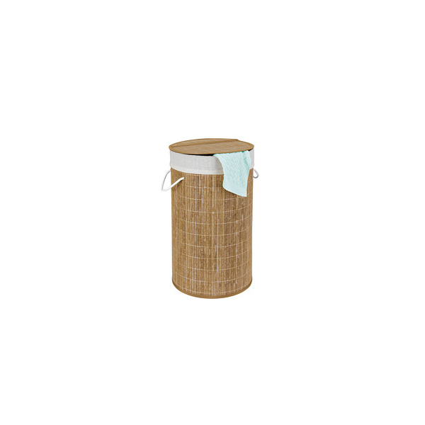 4008838177532 - Wäschetruhe Bamboo Natur Wäschekorb 55 l Braun Bambus natur  Baumwolle creme - braun - Wenko