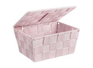 4008838217511 - Aufbewahrungs Korb mit Deckel adria Rosa Regal Box Ablage Bad Organizer - lila - Wenko