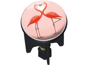 4008838230466 - Waschbeckenstöpsel Pluggy® Flamingo Love für alle handelsüblichen Abflüsse Mehrfarbig Kunststoff mehrfarbig  Messing chrom - mehrfarbig - Wenko