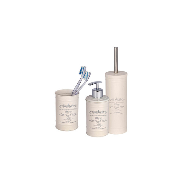 4008838230763 - Bad-Accessoire Set Home 3-teilig 3-teilig Beige Stahl creme - beige - Wenko