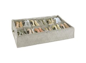 4008838255742 - Unterbettkommode für Schuhe Balance 12 Fächer Taupe Polypropylen taupe Kunststoff (pet) transparent mehrfarbig - taupe - Wenko