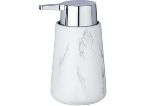 4008838260128 - Seifenspender Adrada Keramik in Marmor-Optik Weiß Keramik weiß grau - weiß - Wenko