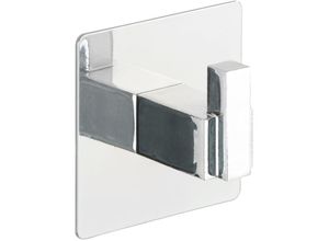 4008838267363 - Turbo-Loc® Edelstahl Wandhaken Uno Quadro rostfrei Befestigen ohne bohren Silber glänzend Edelstahl rostfrei chrom Kunststoff (abs) - silber