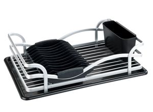 4008838288214 - Geschirrständer WENKO silberfarben (schwarz silberfarben) Küchenaccessoires AluminiumKunststoff mit abnehmbaren Besteckkorb 4008838288214 - Geschirrständer WENKO silberfarben (schwarz silberfarben) Küchenaccessoires AluminiumKunststoff mit abnehmbaren Besteckkorb