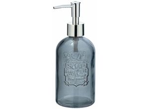 4008838294345 - Seifen Spender Glas 400 ml Flüssig Dosierer Bad Accessoires Gäste wc - grau - Wenko