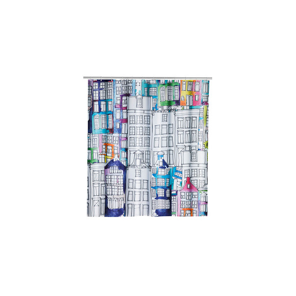 4008838322918 - Duschvorhang Sunny City Textil (Polyester) 180 x 200 cm waschbar Mehrfarbig Polyester mehrfarbig - mehrfarbig - Wenko